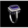 Image 4 : 14KT White Gold 5.95 ctw Tanzanite and Diamond Ring