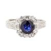 Image 2 : 2.55 ctw Blue Sapphire And Diamond Ring - 18KT White Gold