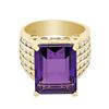 Image 1 : 14KT Yellow Gold 13.67 ctw Amethyst and Diamond Ring