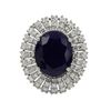 Image 1 : 8.76 ctw Sapphire and Diamond Ring - 14KT White Gold