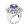 Image 4 : 6.94 ctw Tanzanite and Diamond Ring - 14KT White Gold