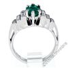 Image 6 : 14kt White Gold 1.33 ctw Emerald Solitaire and Baguette Diamond Step Ring