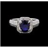 Image 2 : 1.60 ctw Sapphire and Diamond Ring - 14KT White Gold