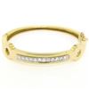 Image 1 : 18kt Yellow and White Gold 1.01 ctw Diamond Open Bangle Bracelet
