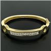 Image 2 : 18kt Yellow and White Gold 1.01 ctw Diamond Open Bangle Bracelet