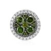 Image 1 : 14k White Gold 0.45CTW Diamond and Green Dia Pendant, (SI/H)
