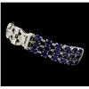 Image 2 : 13.65 ctw Sapphire And Diamond Bracelet - 18KT White Gold