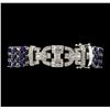Image 3 : 13.65 ctw Sapphire And Diamond Bracelet - 18KT White Gold