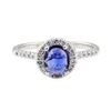 Image 2 : 0.96 ctw Sapphire and Diamond Ring - 14KT White Gold