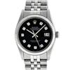 Image 2 : Rolex Mens Stainless Steel Black Diamond 36MM Datejust Wristwatch