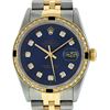 Image 2 : Rolex Mens 2 Tone 14K Blue Diamond & Sapphire Datejust Wriswatch