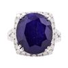 Image 3 : 15.10 ctw Sapphire and Diamond Ring - 14KT White Gold