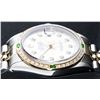 Image 3 : Rolex Mens 2 Tone 14K Silver & Emerald Diamond Datejust Wriswatch