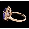 Image 3 : 3.82 ctw Tanzanite and Diamond Ring - 14KT Rose Gold