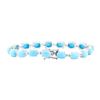 Image 2 : 20.36 ctw Turquoise And Diamond Bracelet - 14KT White Gold