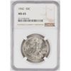 Image 1 : 1942 Walking Liberty Half Dollar Coin NGC MS65