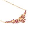 Image 2 : Plated 18KT Yellow Gold 3.25ctw Ruby and Diamond Pendant with Chain