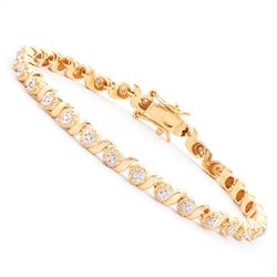 Plated 18KT Yellow Gold 0.30ctw Diamond Bracelet