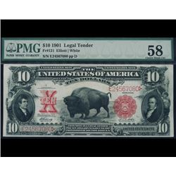 1901 $10 Bison Legal Tender Note PMG 58