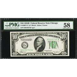 1934B $10 Chicago Federal Reserve STAR Note PMG 58