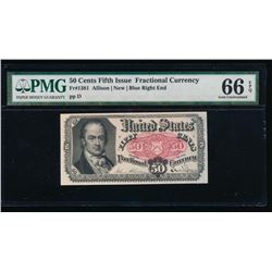 50 Cent Fifth Issue Fractional Note PMG 66EPQ