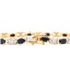 Image 2 : Plated 18KT Yellow Gold 8.25ctw Black Sapphire and Diamond Bracelet