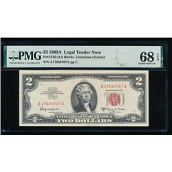 1963A $2 Legal Tender Note PMG 68EPQ