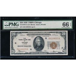 1929 $20 Chicago Federal Reserve Bank Note PMG 66EPQ