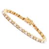 Image 1 : Plated 18KT Yellow Gold 8.05ctw Pearl and Diamond Bracelet