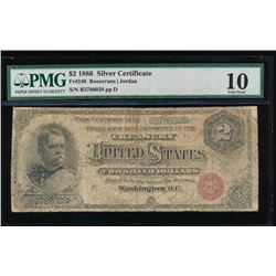 1886 $2 Silver Certificate PMG 10