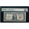 Image 1 : 1935A $1 Hawaii Silver Certificate PMG 66EPQ