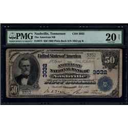 1902 $50 Nashville National Bank Note PMG 20NET
