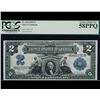 Image 1 : 1899 $2 Mini Porthole Silver Certificate PCGS 58PPQ