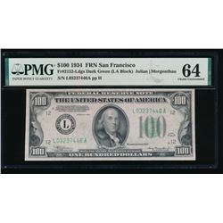 1934 $100 San Francisco Federal Reserve Note PMG 64