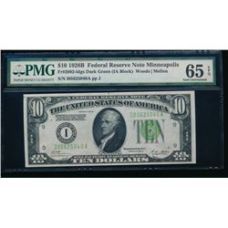 1928B $10 Minneapolis Federal Reserve Note PMG 65EPQ