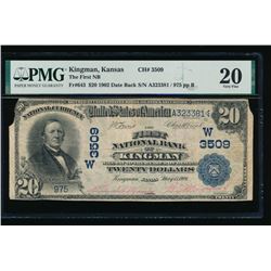 1902 $20 Kingman National Bank Note PMG 20