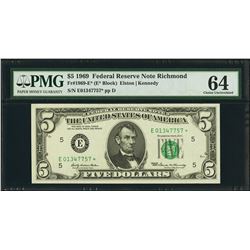 1969 $5 Richmond Federal Reserve STAR Note PMG 64