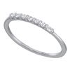 Image 1 : Womens Round Diamond Single Row Band Ring 1/10 Cttw 14kt White Gold - REF-10K5Y