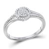 Image 1 : Womens Round Diamond Cluster Ring 1/6 Cttw 10kt White Gold - REF-12M5H