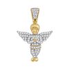 Image 1 : Mens Round Diamond Guardian Angel Charm Pendant 1/2 Cttw 10kt Yellow Gold - REF-25A9M
