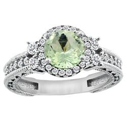 1.46 CTW Amethyst & Diamond Ring 14K White Gold - REF-77W4F