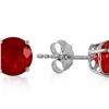 Image 1 : Genuine 0.95 ctw Ruby Earrings 14KT White Gold - REF-20M4T