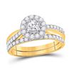Image 1 : Round Diamond Bridal Wedding Ring Band Set 1 Cttw 10kt Yellow Gold - REF-76R5X