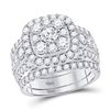 Image 1 : Round Diamond Bridal Wedding Ring Band Set 3 Cttw 14kt White Gold - REF-241R5X