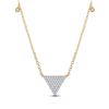 Image 1 : Womens Round Diamond Triangle Necklace 1/4 Cttw 10kt Yellow Gold - REF-25A9M