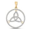 Image 1 : Womens Round Diamond Trinity Triquetra Circle Pendant 1/4 Cttw 10kt Yellow Gold - REF-14F9W