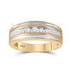 Image 1 : Mens Round Diamond 5-stone Wedding Ring 1/4 Cttw 10kt Yellow Gold - REF-27W9K