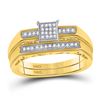 Image 1 : Round Diamond Bridal Wedding Ring Band Set 1/10 Cttw 10kt Yellow Gold - REF-14A9M