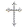 Image 1 : Womens Round Diamond Pointed Cross Crucifix Faith Pendant 1/4 Cttw 10kt Yellow Gold - REF-15N9F