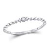 Image 1 : Womens Round Diamond Stackable Band Ring .03 Cttw 10kt White Gold - REF-5N9F